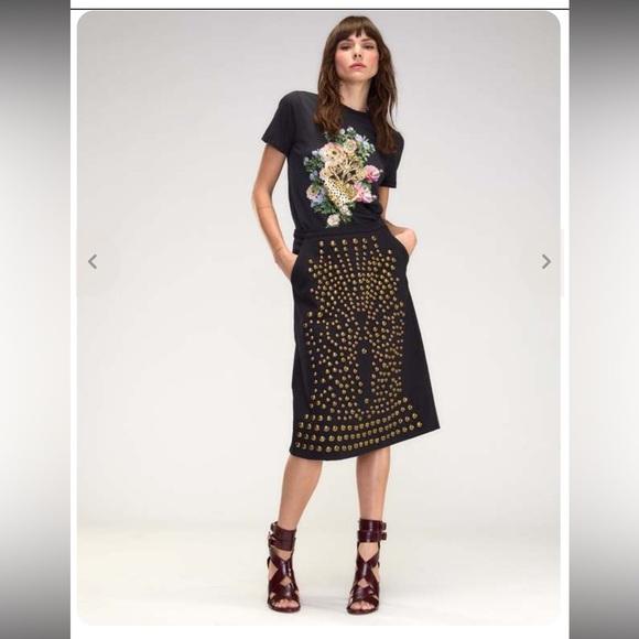 Cynthia Rowley Dresses & Skirts - Cynthia Rowley Black Pencil Skirt with Gold Accents Brand NEW WITH TAGS